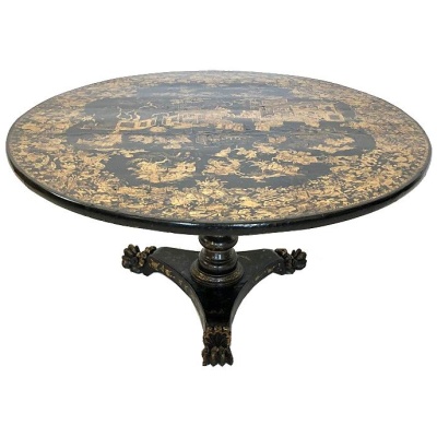19th c. China Trade Round Cocktail Table