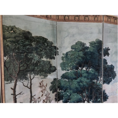 19th c. Zuber 6 Panel Paper Screen*Hold