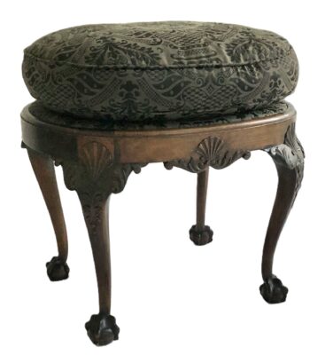 19th c. Chippendale Stool w/Cushion