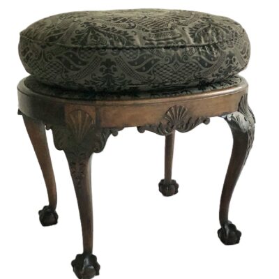 19th c. Chippendale Stool w/Cushion