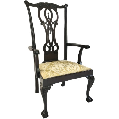 19th c. Chippendale 49" Portrait Chair