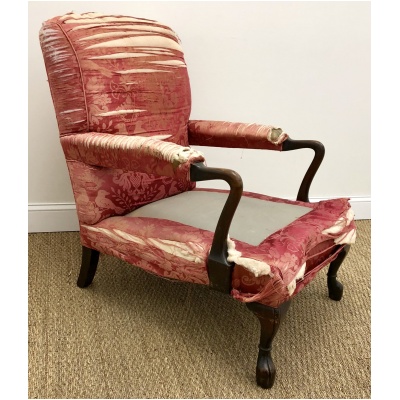 19th c. Upholstered Lounge Chair