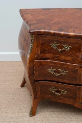 Antique Swedish Baroque Bombe Commode