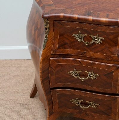 Antique Swedish Baroque Bombe Commode