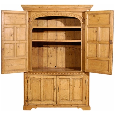 19th c. Deux Corps English Pine Armoire