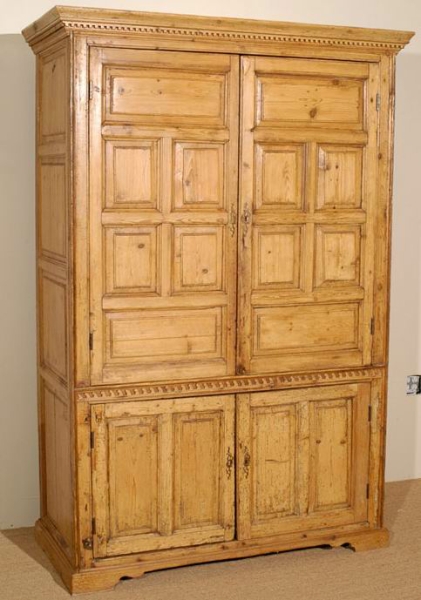 19th c. Deux Corps English Pine Armoire