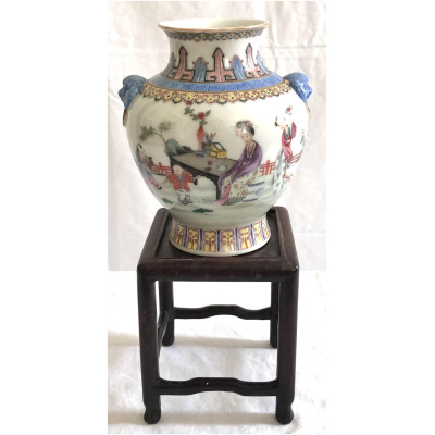 Japanese Porcelain Vase w/Stand