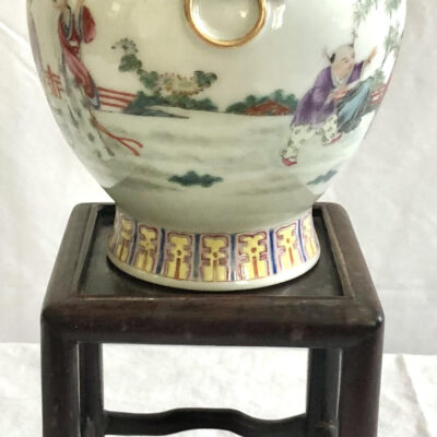 Japanese Porcelain Vase w/Stand