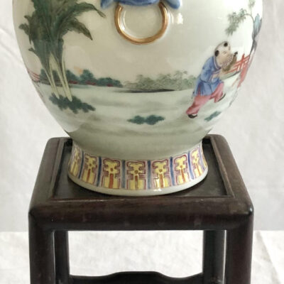 Japanese Porcelain Vase w/Stand